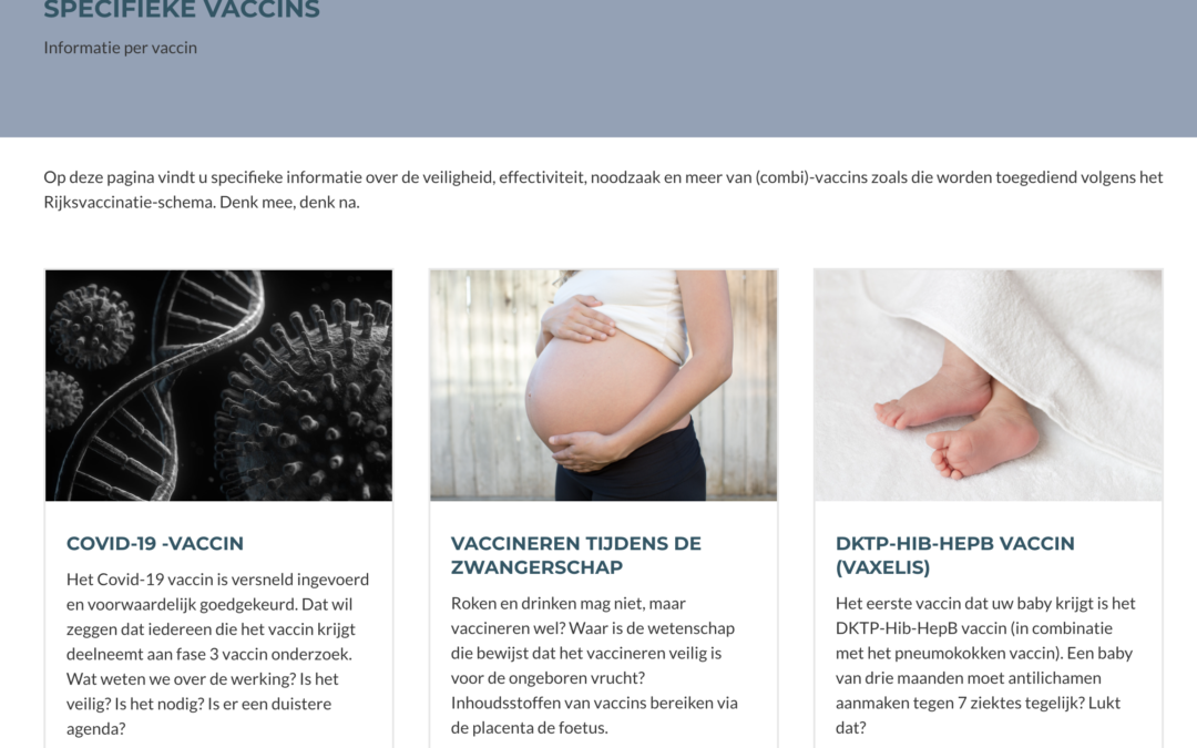 Update op de website – Covid-19 vaccin en DKTP-Hib-HepB (Vaxelis)